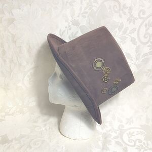 Spirit Brown Faux Suede Steampunk Top Hat